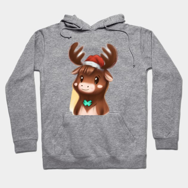 Cute Moose Drawing Hoodie by Play Zoo